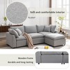 CAVINAS Premium Modular Sectional Sofa,L-Shaped Couch with Ottoman,3D Linen Fabric and Reversible Chaise for Living Room,Apartment,Light Gray - 4 of 4