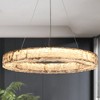 LNC Janelreid 1-Lights 31.5" Luxury and Glam Circle Resin Integrated LED Chandelier, Silver - 2 of 4
