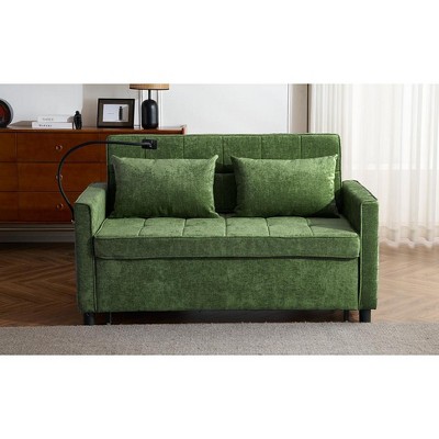 Vynxaria 56.9" Loveseat Sofa Bed with USB Ports & Adjustable Backrest - Comfort Meets Convenience
