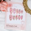 LOVELAY CREATIONS Pink Medium Almond Press-On Nails with Floral Rhinestones - 4 of 4