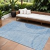 Denim Blue And Sky Blue Striped Washable Indoor Outdoor Area Rug - 2 of 4
