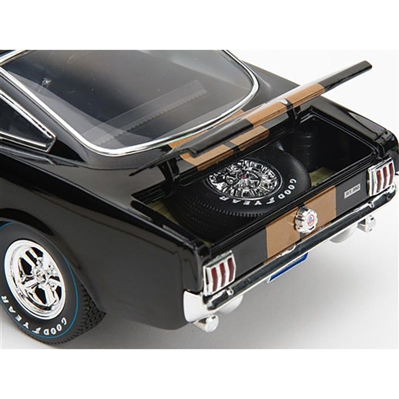 1966 Ford Mustang Shelby GT 350 "Hertz" Black with Gold Stripes and Racing Wheels 1/18 Diecast Model Car by Shelby Collectibles, 3 of 4