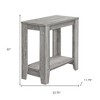 HomeRoots 22" Gray Wood End Table With Shelf - 3 of 4