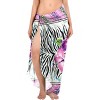 LA LEELA Women's Wrap Swimwear Cover up Sarong Wraps One Size Purple Floral - 2 of 4