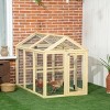 Wooden Chicken Coop Outdoor Chicken Run with Doors and Perches,55" Large Backyard Hen House Cage for 1-3 Chickens – LAOTIES - 2 of 4