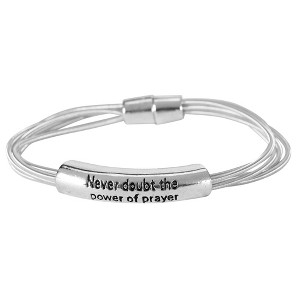 Dicksons Never Doubt The Power Of Prayer, Black/Silver 7.75 Inch Zinc Alloy Everyday Bracelet - 1 of 2