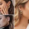 3Pairs Gold Hoop Earrings Set for Women Trendy Chunky Huggie Dainty Earrings Jewelry for Women Teens - 3 of 4