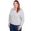 Alfred Dunner Women's Zip-Front Chenille Collared Cardigan - 3 of 4