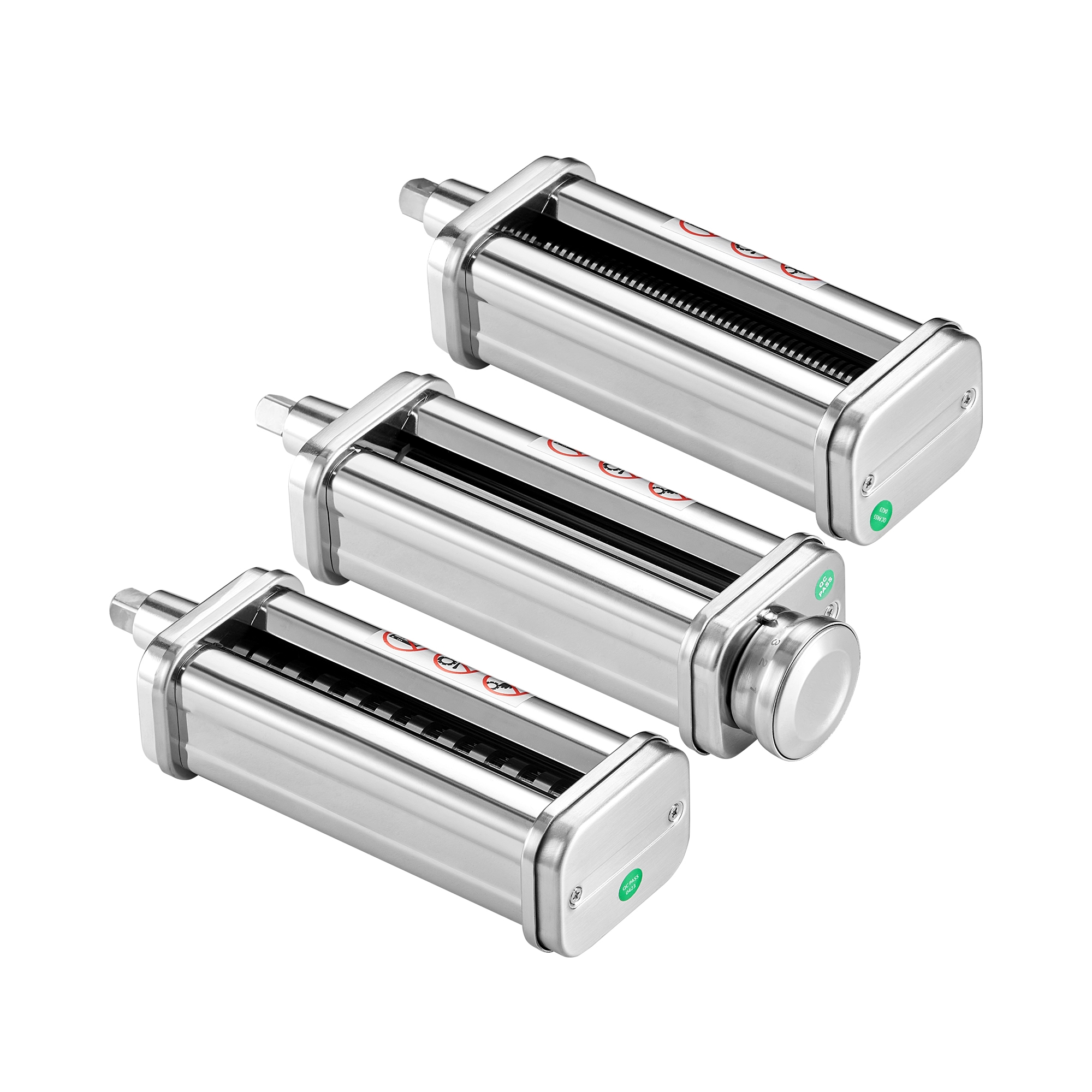 VEVOR Pasta Attachment for KitchenAid Stand Mixer, Stainless Steel Pasta Roller Cutter Set Including Pasta Sheet Roller and Spaghetti, 3Pcs