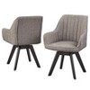 Set of 2 Phyllis Swivel Chairs Gray - Lifestorey: Mid-century Design, Rubberwood Frame, 250lb Capacity - 2 of 4