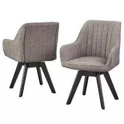 Set of 2 Phyllis Swivel Chairs Gray - Lifestorey