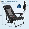 2 Pack Folding Rattan Chaise Lounge Chair , Portable Outdoor Recliner with Wide Armrest, Adjustable Backrest, 330 lb Capacity, Brown - 3 of 4