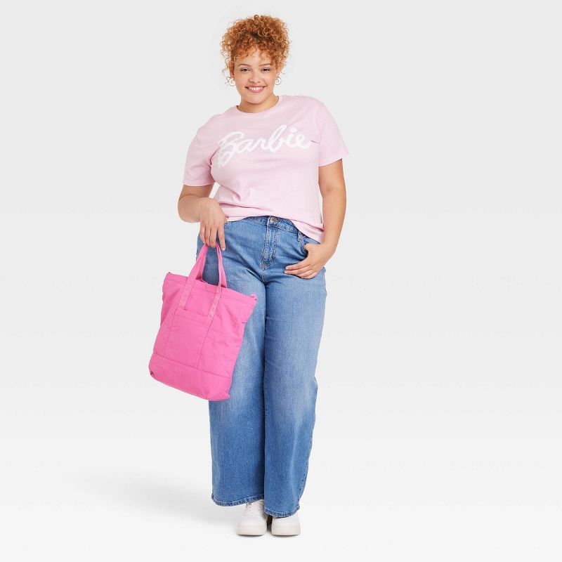 Women&#39;s Barbie Logo Classic Short Sleeve Graphic T-Shirt - Pink, 3 of 9