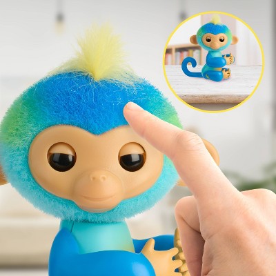 Fingerlings 2023 NEW Interactive Baby Monkey Reacts to Touch 70+ Sounds &#38; Reactions Leo Blue