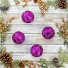 National Tree Company First Traditions Christmas Tree Ornaments, Purple with Glitter Stripes, Set of 6 - image 2 of 4