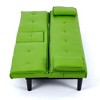 Vynxaria 67-Inch Green PVC Multi-Functional Sofa Bed with Cup Holder - Perfect for Any Space - 4 of 4