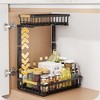 2 Tier Slide Out Under Sink Storage Shelves, Two Tier Pull Out Kitchen Bathroom Organizers and Storage, Pull Out Cabinet Organizer, Black - 4 of 4