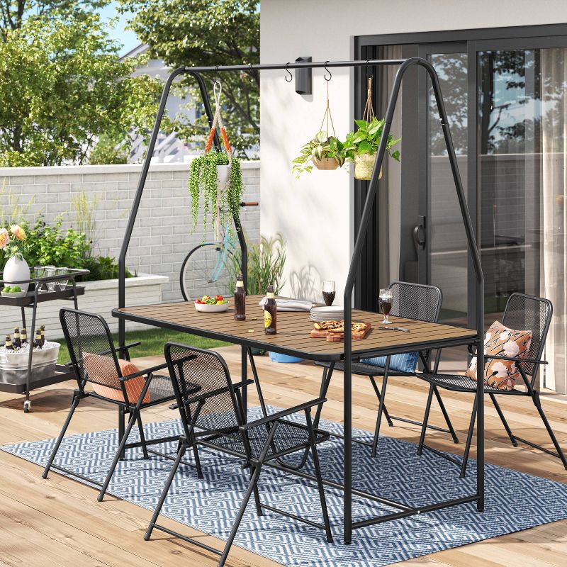 Rectangle A-Frame Pergola Outdoor Patio Dining Table Black - Room Essentials&#8482;, 3 of 8