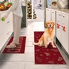 Indoor Red Christmas Printed Small Decor Runner Rug for Proch Washable Low Pile Foldable Non-Shedding Kitchen Mats Christmas Decor17x29In+17x47In - 3 of 4