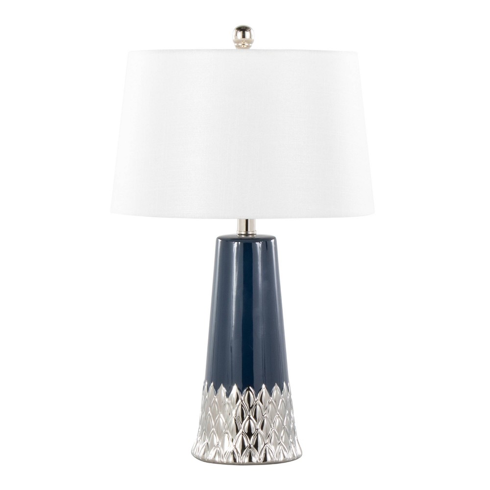 Photos - Floodlight / Street Light LumiSource Penelope 22" Contemporary Ceramic Table Lamp with Dark Blue and