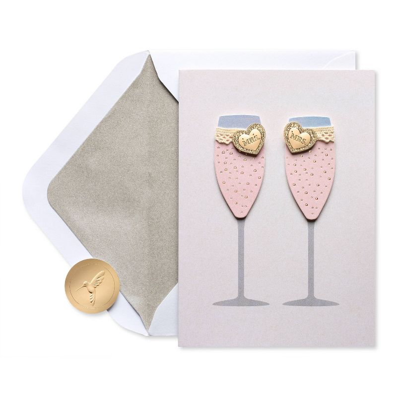 Card Wedding Mrs and Mrs Glasses - PAPYRUS, 5 of 8