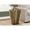 Accent Table Drum Side End Nightstand Lamp Living Room Bedroom Gold Metal Contemporary Modern - 2 of 4