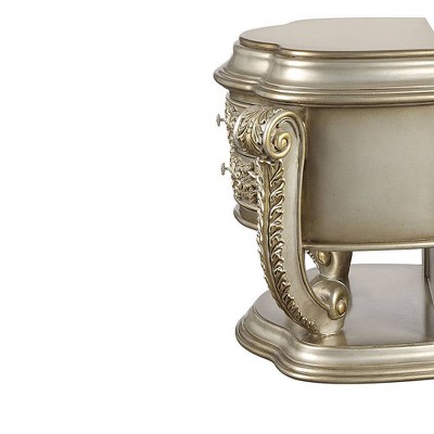 Danae 35" Champagne and Gold 2-Drawer Nightstand