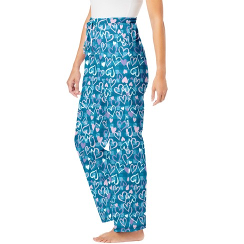 Dreams & Co. Women's Plus Size Knit Sleep Pant - L, Blue : Target