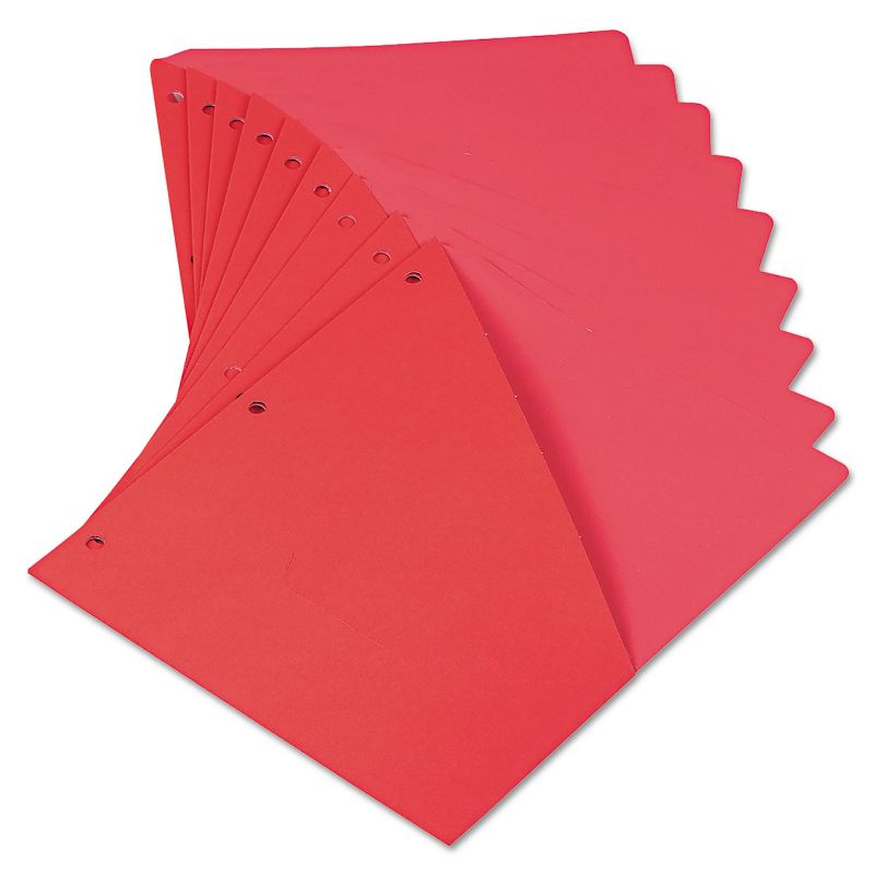 Universal Slash-Cut Pockets for Three-Ring Binders Jacket Letter 11 Pt. Red 10/Pack 61683, 1 of 8
