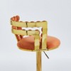 PDTEND Modern Bar Tools Set Of 2 with Golden Color Iron Tube Legs, Soft Cushions and Comfortable Backrest in Orange - 3 of 4