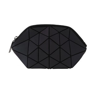 Unique Bargains Portable Geometric Shell Makeup Bag Gray 1 Pc - 1 of 3