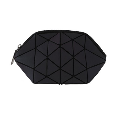 Unique Bargains Portable Geometric Shell Makeup Bag Gray 1 Pc - image 1 of 3