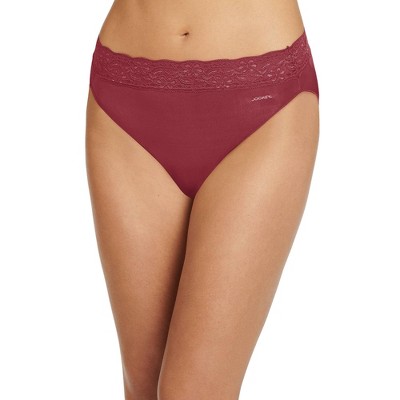 Jockey Women's No Panty Line Promise Tactel Lace Bikini 8 Leather