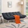 67.3" Corduroy Futon Sofa Bed, Modern Convertible Sleeper with 3-Position Adjustable Backrest, 67.3"x33.9"x29.5"H - 2 of 4