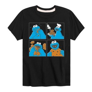 Boys' - Sesame Street - Cookie Monster Grid Short Sleeve Graphic T-Shirt - 1 of 3