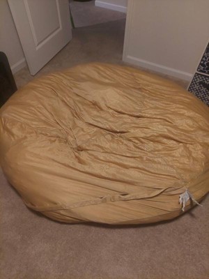 6' Large Bean Bag Lounger With Memory Foam Filling And Washable Cover Camel  Brown - Relax Sacks : Target