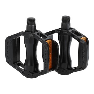 Unique Bargains Cycling Bicycle Pedals 9/16" Spindle Aluminum Alloy for Road Mountain BMX MTB Bike Black - 1 of 4