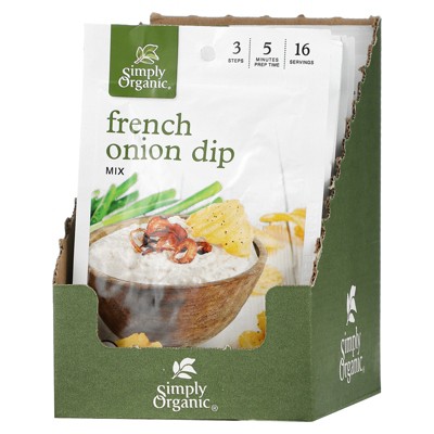 Simply Organic French Onion Dip Mix, 12 Packets, 1.10 Oz (31 G) Each :  Target