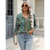 Women's 3/4 Sleeve V-Neck Casual Top Soft Basic Tees Loose Fit Blouse Shirts Business Work - 2 of 4