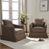 KINWELL 32" Wide Down Fill Upholstered Slipcovered Swivel Barrel Accent Armchair, Set of 2 - 2 of 4