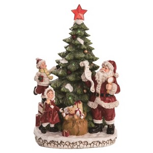 Transpac Ceramic 16.75 in. Multicolor Christmas Light Up Tree with Santa - 1 of 2