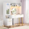 Aheaplus 48'' Vanity Desk with Charging Station and LED Light, Vanity Table with Drawer,  Shelves and Pegboard - 4 of 4