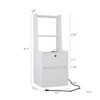 LIVAREEmlen Nightstand with Charging Station, Modern Night Stand with Bookshelf, Bedside Tables with Storage Cabinet for Bedroom - 2 of 4