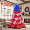 6 FT Patriotic Artificial Christmas Tree, Hinged Tree 4th of July Patriotic Decorations with 900 Branch Tips and Sturdy Metal Stand, Red & White - 4 of 4