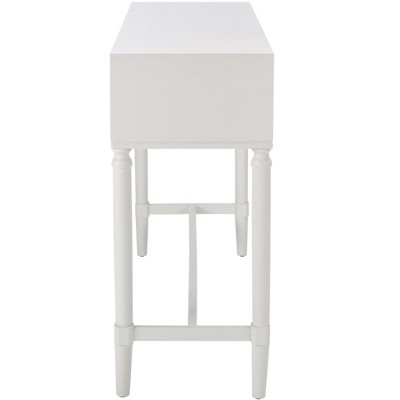 White Wood and Metal Hallway Table with Storage