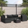 vidaXL Patio Lounge Set Black PE rattan, powder-coated steel, tempered glass - 2 of 4