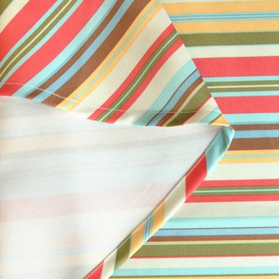 Summer Stripe Multicolor Polyester Outdoor Tablecloth with Zipper, 60" x 84"