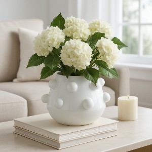 Modern Ceramic Planter with Textured Bubble Design, Ceramic Indoor & Outdoor Decorative Pot for Home & Garden - 1 of 4
