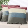 Unique Bargains Home Bedroom Indoor Outdoor Contrast Color Striped Velvet Throw Pillow Covers 2 Pcs - 2 of 4