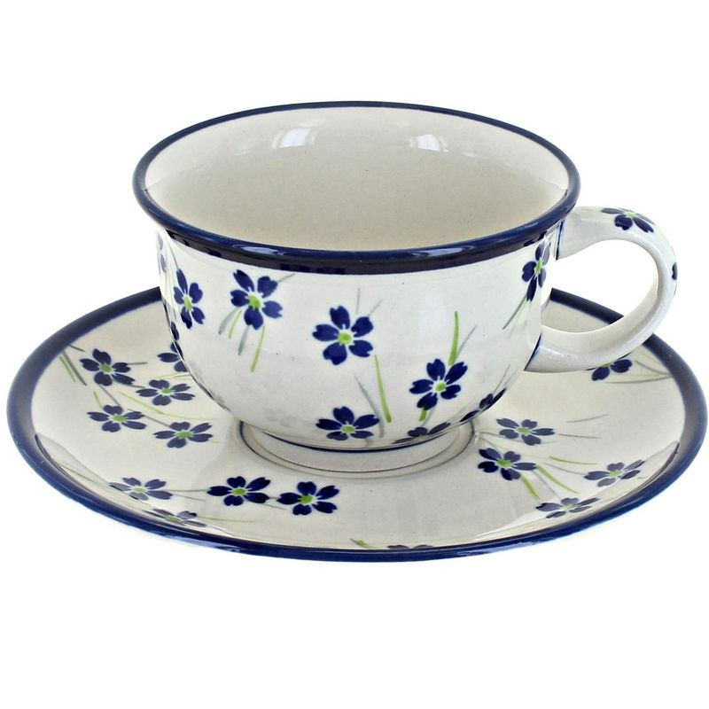 Blue Rose Polish Pottery 775-836 Zaklady Cup & Saucer, 1 of 2